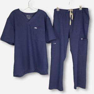 Figs Technical Collection Navy Scrub Set XXL Top, XL Pants - Unisex